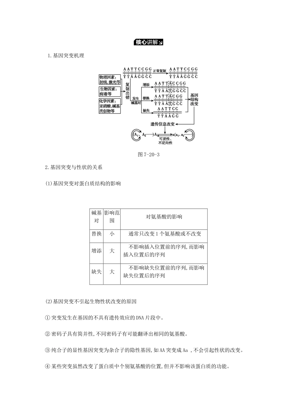 高考生物一轮复习 第7单元 变异、育种与进化听课学案-人教版高三全册生物学案_第3页