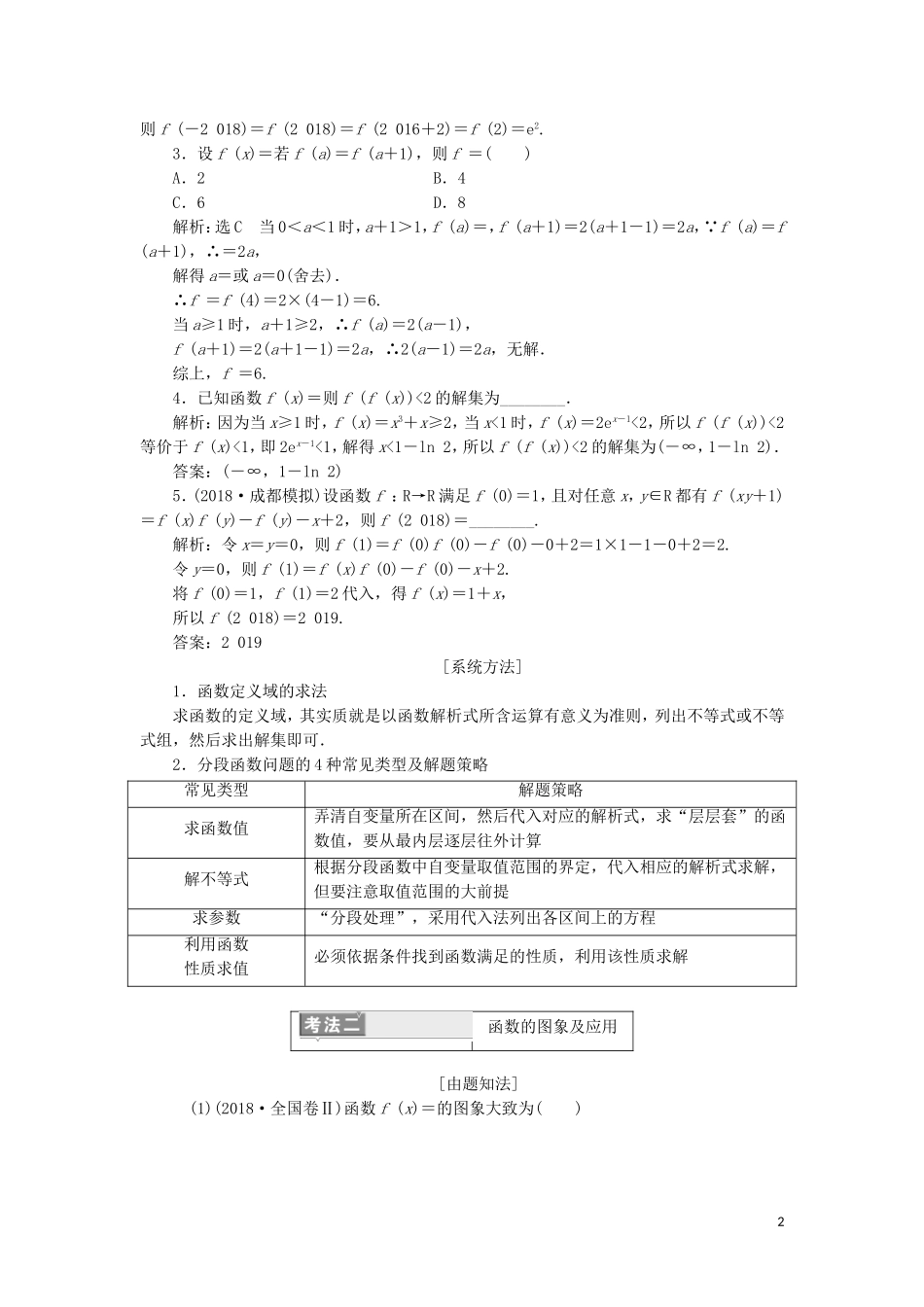 （通用版）高考数学二轮复习 第一部分 专题一 函数的图象与性质讲义 理（重点生，含解析）-人教版高三全册数学教案_第2页