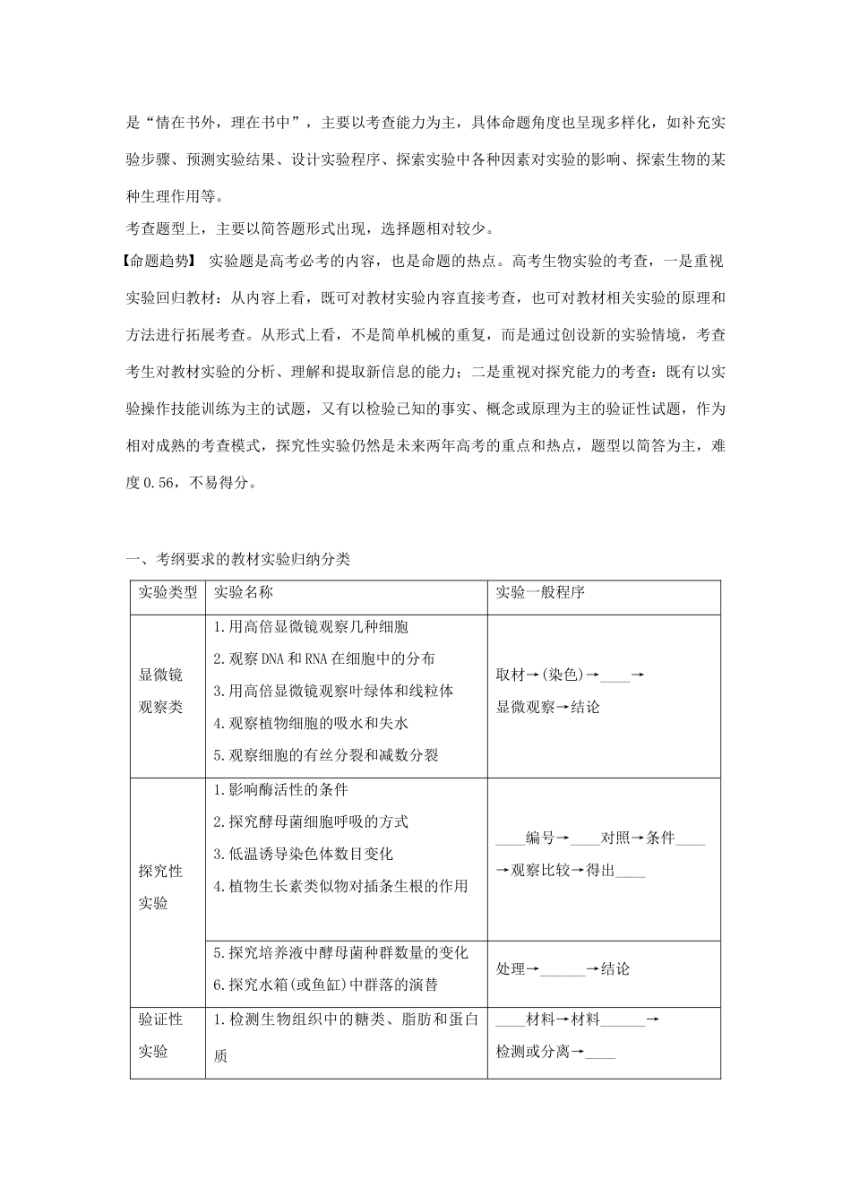 高考生物大一轮复习 48 生物实验与探究专题学案-人教版高三全册生物学案_第2页