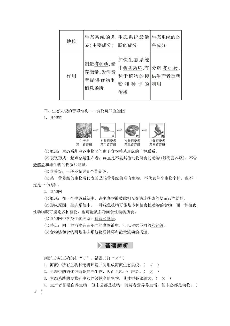 高考生物一轮复习 第九单元 生物与环境 第31讲 生态系统的结构 生态系统的能量流动学案 新人教版-新人教版高三全册生物学案_第2页