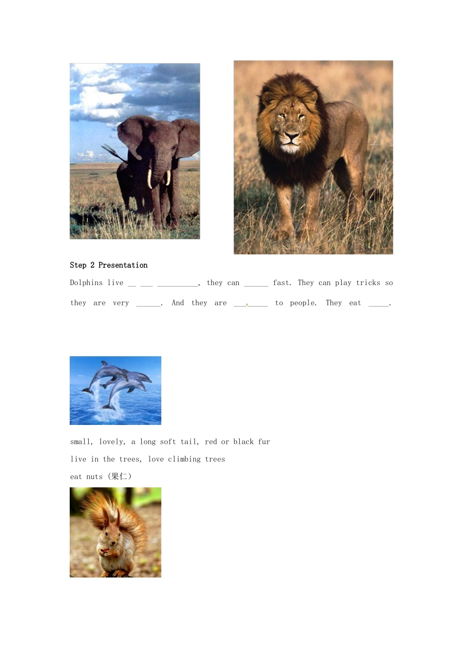 八年级英语上册 Unit 5 Wild animals Welcome to the unit教案 （新版）牛津版-（新版）牛津版初中八年级上册英语教案_第3页