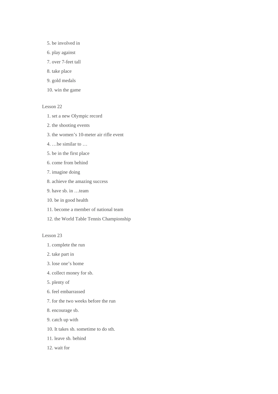 九年级英语下册 Unit 6 The Spirit of Sports复习教案 北师大版_第2页