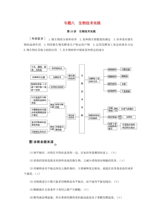 高考生物二轮复习 专题八 生物技术实践学案-人教版高三全册生物学案