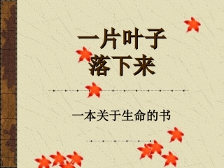 一片叶子落下来