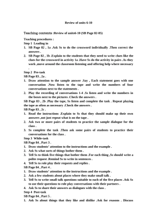 review of units 6
