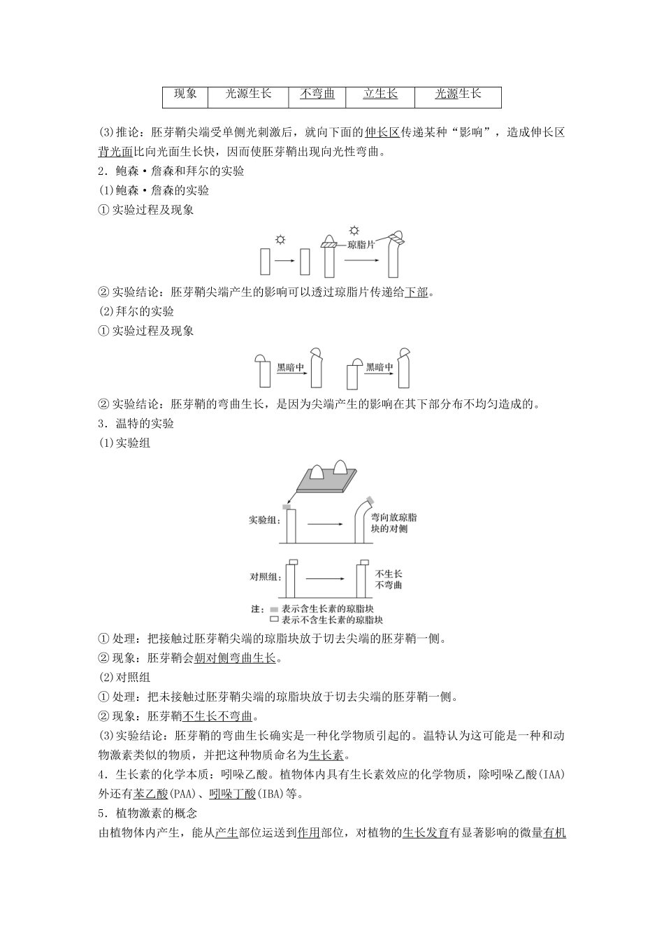 高中生物 第3章 植物的激素调节 第1节 植物生长素的发现学案 新人教版必修3-新人教版高一必修3生物学案_第2页