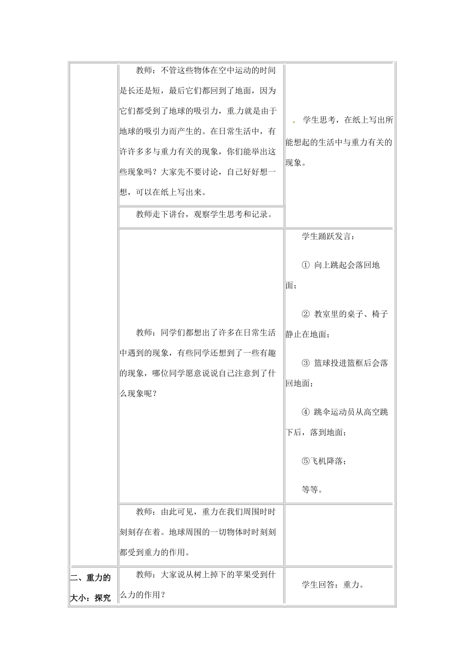 八年级物理下册 74 重力（教案）教科版_第3页
