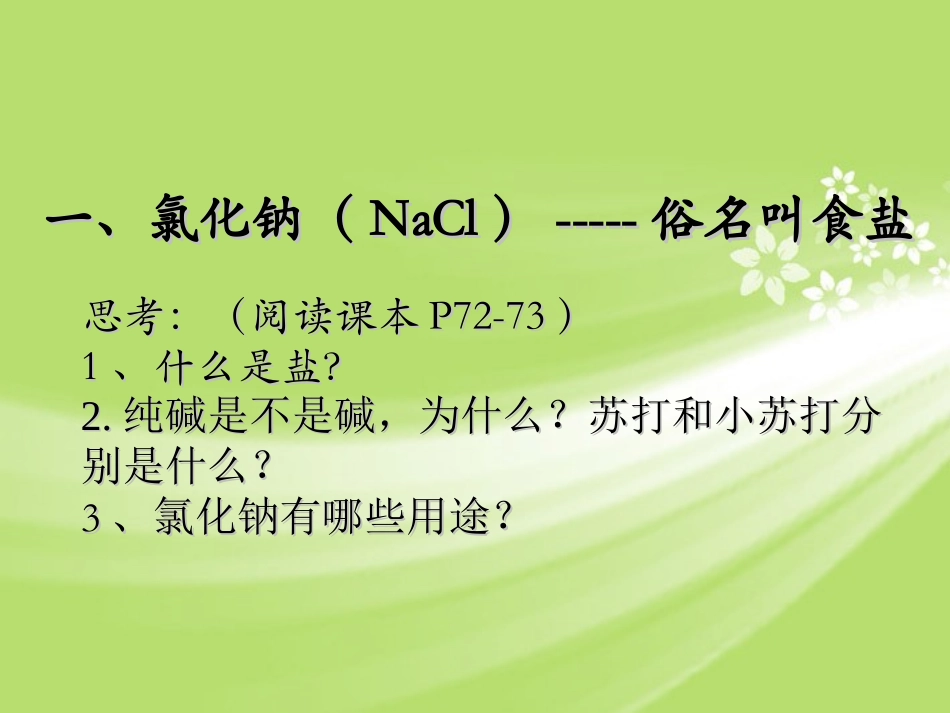 广东省珠海十中九年级化学下册《11.1 生活中常见的盐（第一课时）》课件 新人教版_第3页
