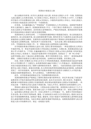 美国幼小衔接怎么做