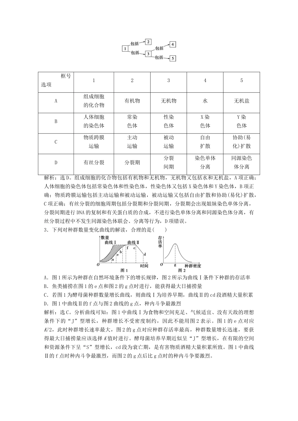 高考生物一轮复习 第九单元 生物与环境 热考培优（七）概念模型、物理模型与数学模型学案-人教版高三全册生物学案_第2页
