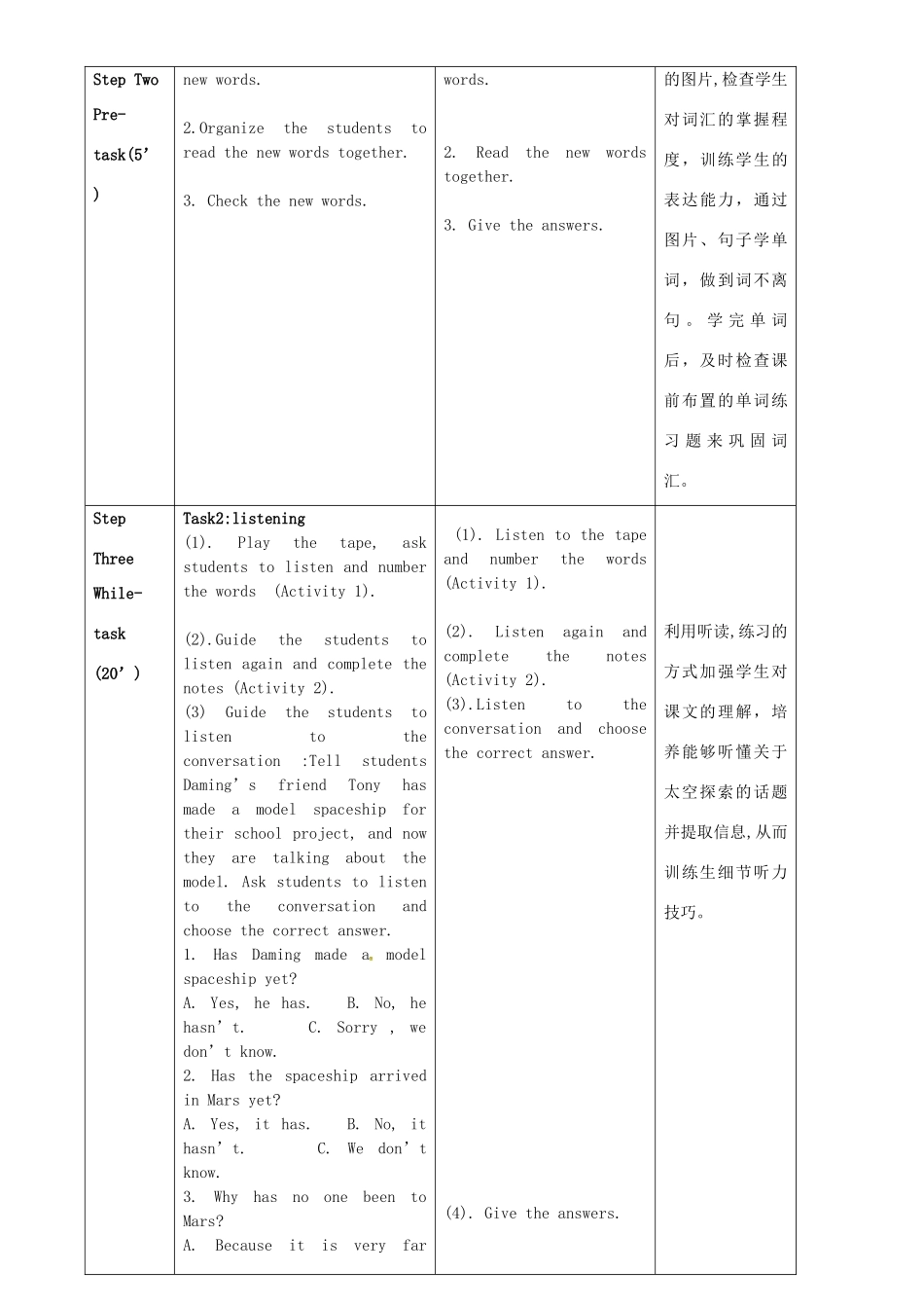 八年级英语下册 Module 3 Unit 1 Has it arrived yet教案 （新版）外研版-（新版）外研版初中八年级下册英语教案_第2页