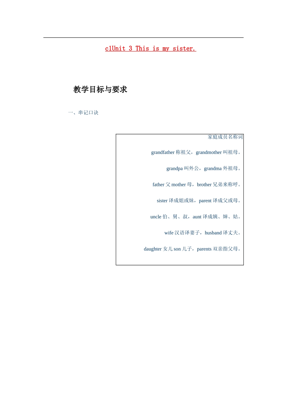 c1unit 3 this is my sister_第1页