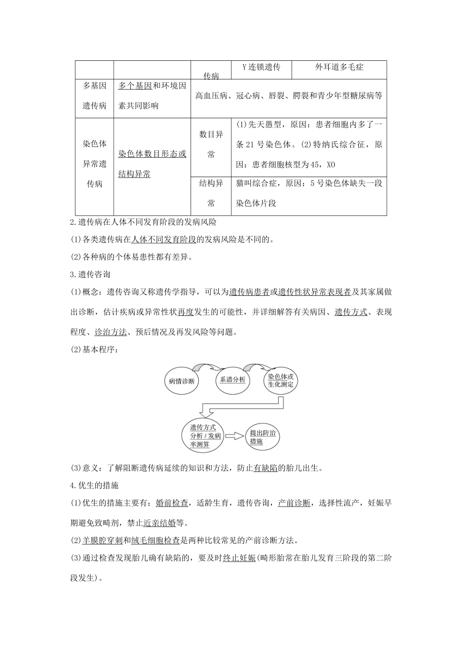 （浙江专版）高考生物一轮复习 第13讲 遗传与人类健康学案-人教版高三全册生物学案_第2页