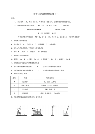 【精品】江苏镇江初中化学毕业试卷一