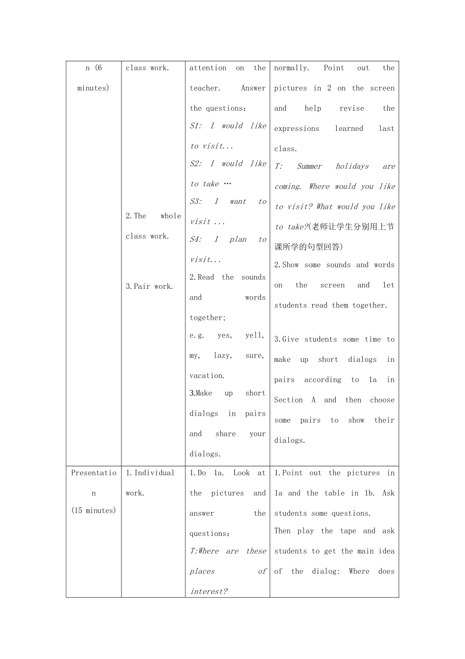 七年级英语下册 Unit 8 The seasons and the Weather Topic 2 The summer holidays are coming Section B教案 （新版）仁爱版-（新版）仁爱版初中七年级下册英语教案_第2页