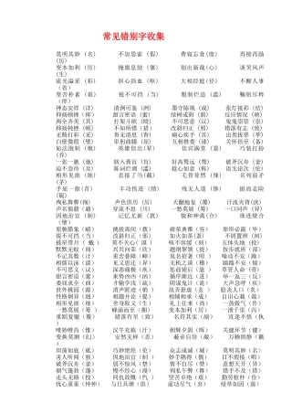 常见错别字收集