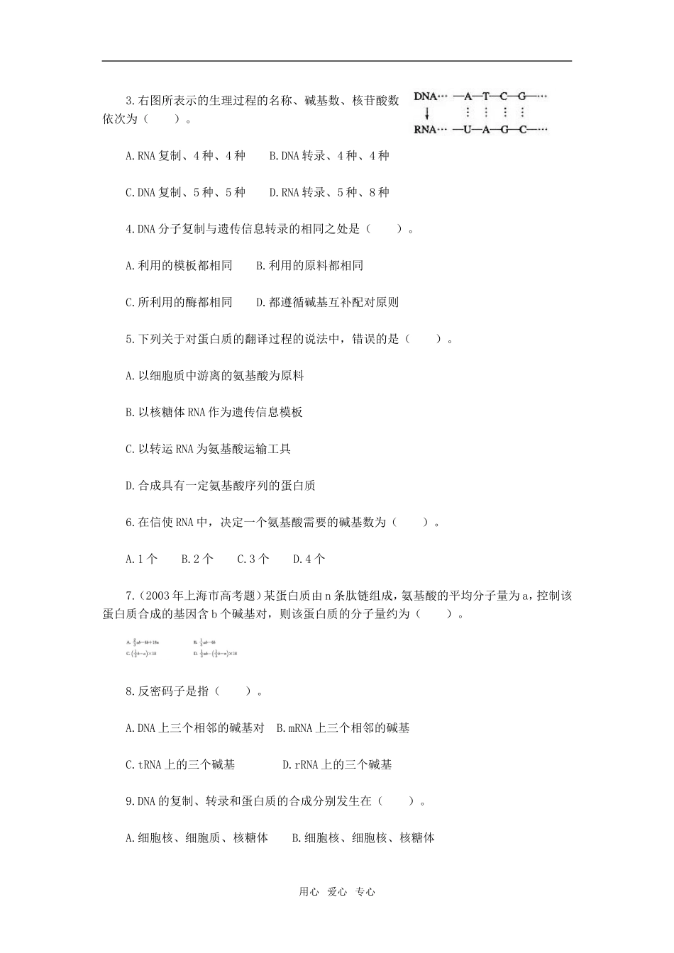 第1节　基因指导蛋白质的合成_第3页