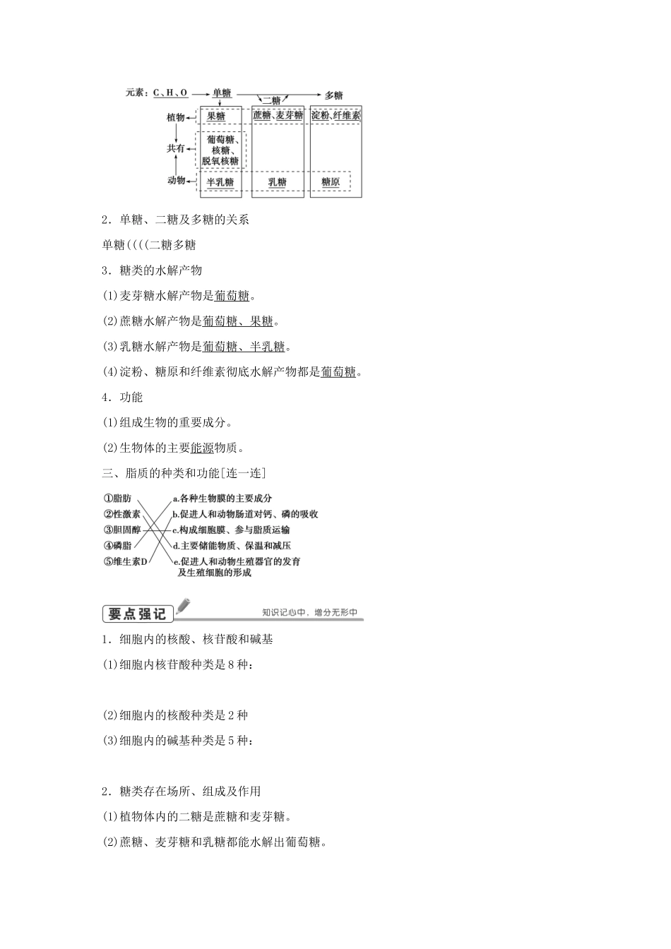 高考生物总复习 第1单元 第4讲 遗传信息的携带者学案-人教版高三全册生物学案_第2页