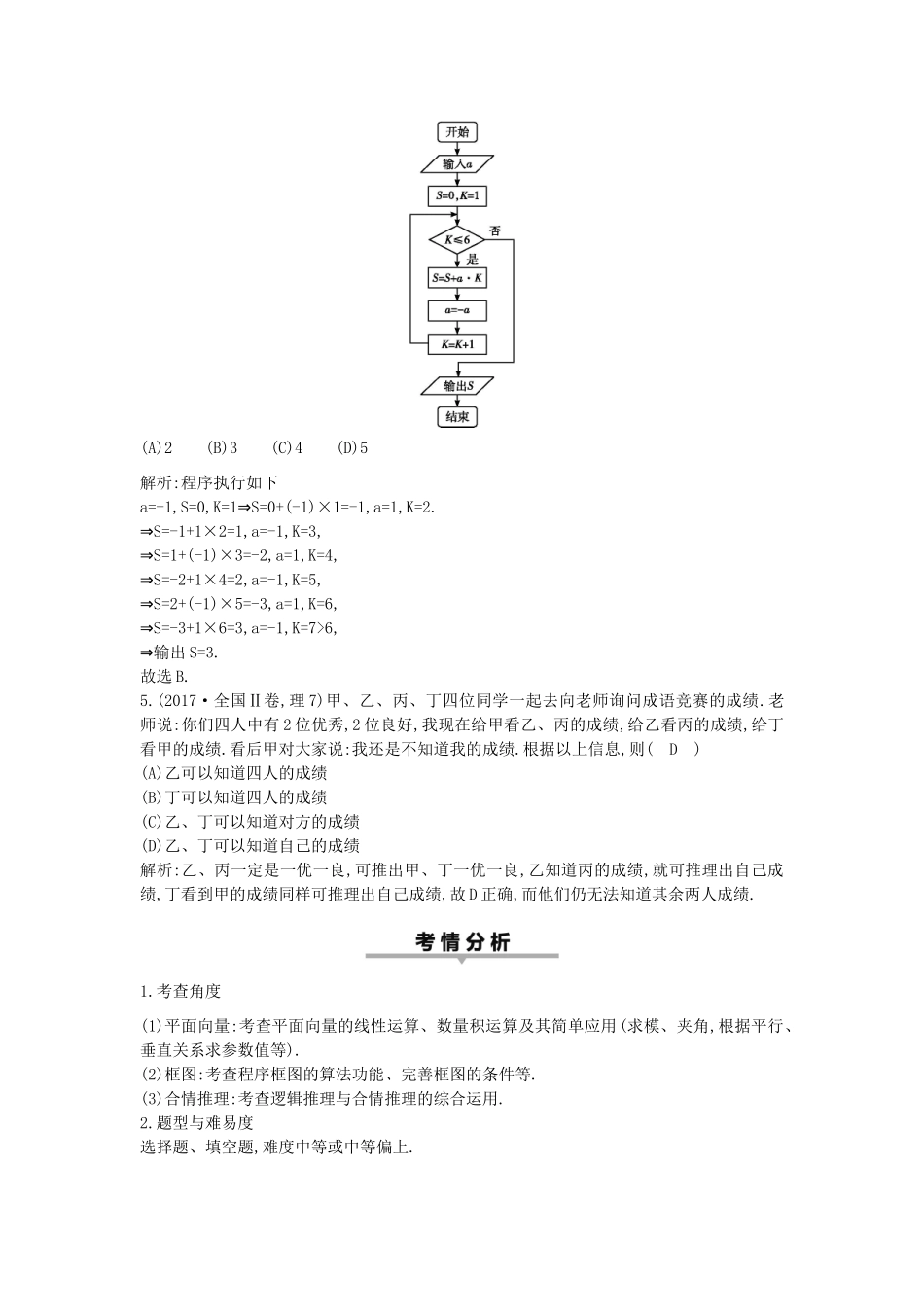 高考数学二轮复习 第一篇 专题一 高考客观题的几种类型 第2讲 平面向量、框图与合情推理教案 理-人教版高三全册数学教案_第3页