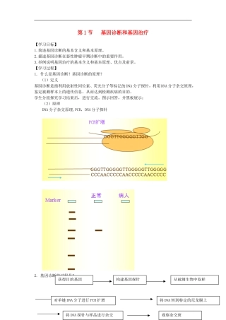 高中生物 1.2《基因诊断与基因治疗》学案 新人教版选修2