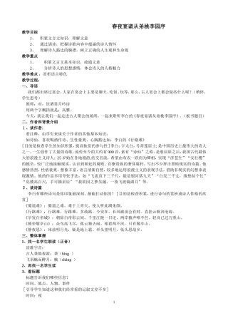 春夜宴诸从弟桃李园序