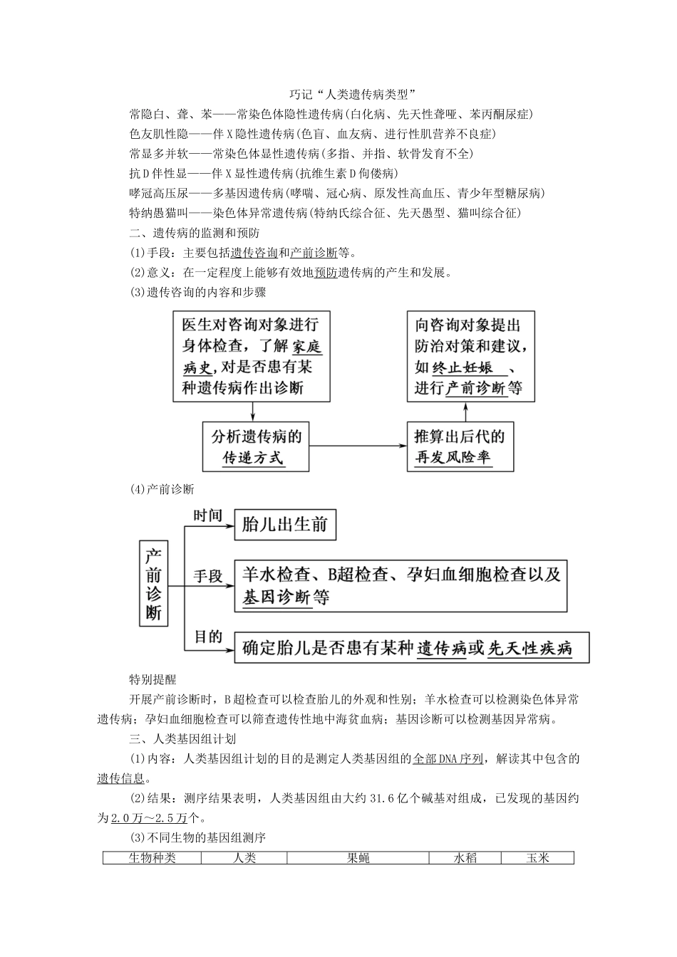 高考生物一轮复习 第五单元 遗传的基本规律与伴性遗传 第17讲 人类遗传病学案 新人教版-新人教版高三全册生物学案_第3页