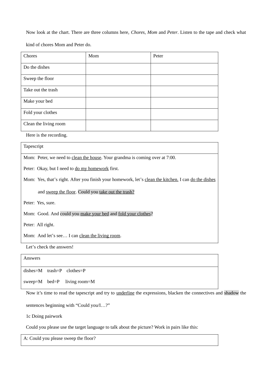 八年级英语Unit11 Could you please clean your room教案(1)新课标 人教版_第3页