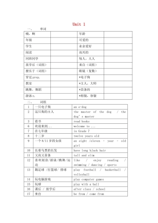 七年级英语上册 Unit 1-4 复习教案 （新版）牛津版-（新版）牛津版初中七年级上册英语教案