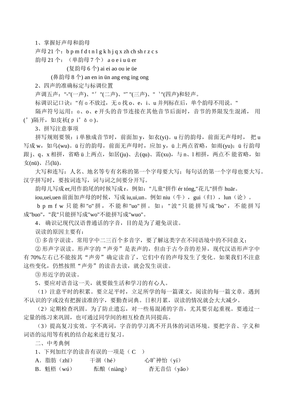 中考语文总复习全部考点教案全集_第2页