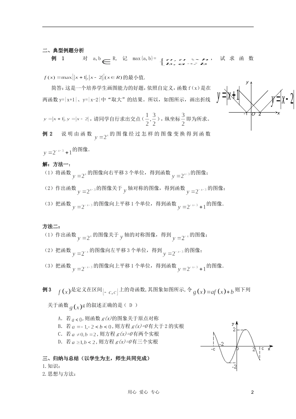 北京第十八中学高三数学第一轮复习 21 函数的图象（2）教学案（教师版）_第2页