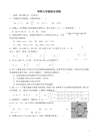 华师九年级综合训练