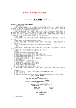 10-11学年高中生物 第六章生态环境的保护第2节同步学案 新人教版必修3