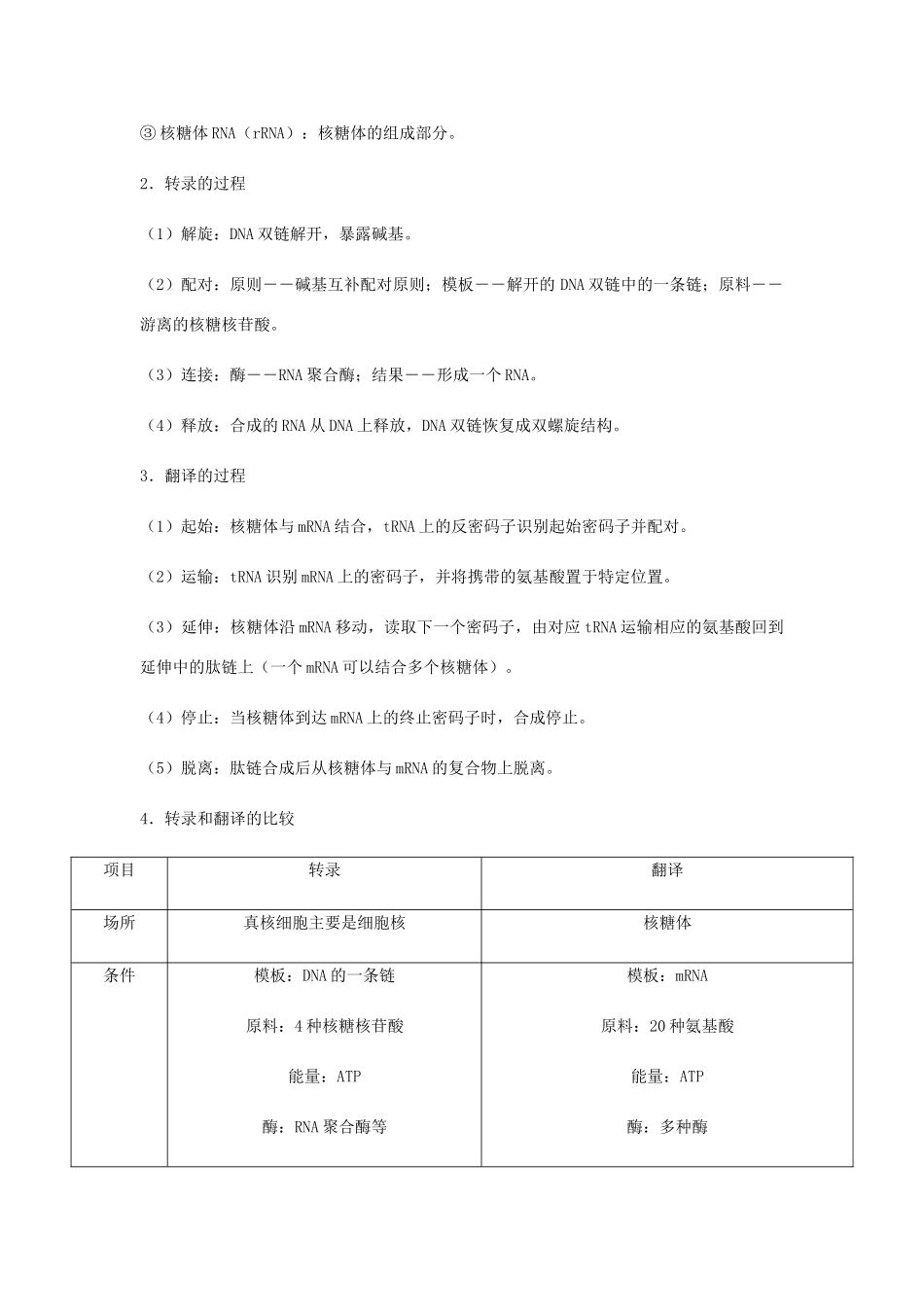 （全国通用）高考生物总复习《基因的表达及对性状的控制》专题突破学案-人教版高三全册生物学案_第2页