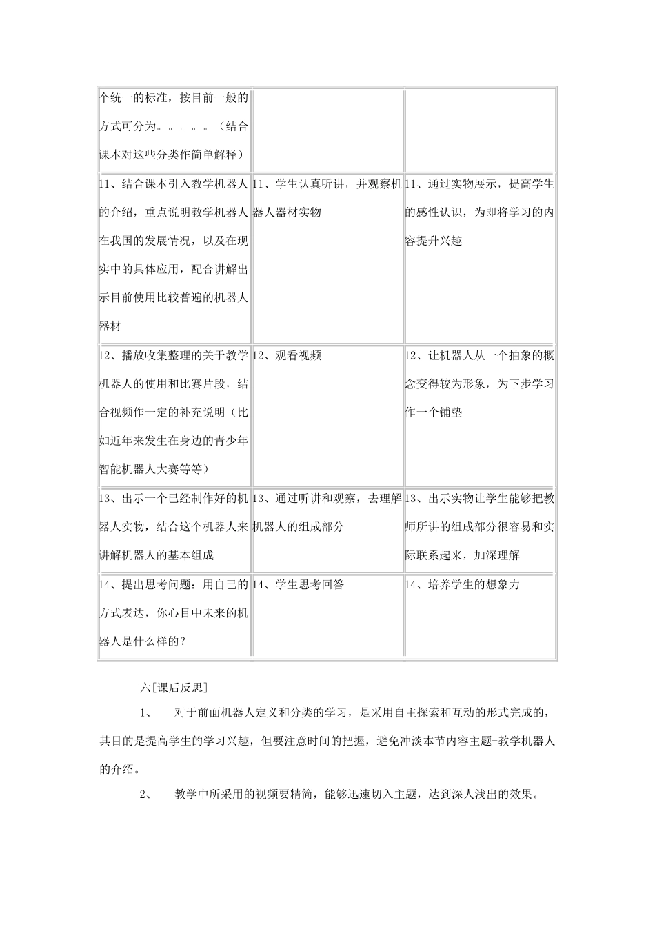 七年级信息技术 第一课走进机器人的世界教案 青岛版_第3页