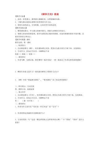 七年级语文上册 《蝉和贝壳》教案 人教新课标版
