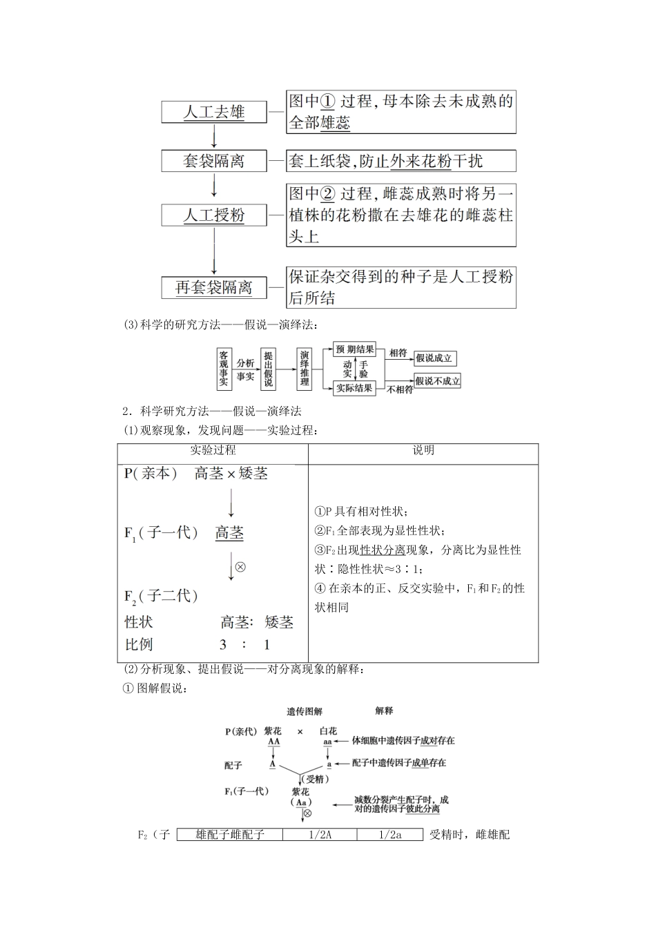 高考生物一轮复习 第5单元 遗传定律和伴性遗传 第1讲 基因的分离定律学案 苏教版必修2-苏教版高三必修2生物学案_第2页
