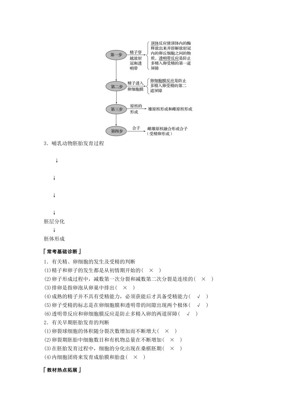 高考生物一轮复习 第十单元 现代生物科技专题 第37讲 胚胎工程备考一体学案 苏教版-苏教版高三全册生物学案_第2页