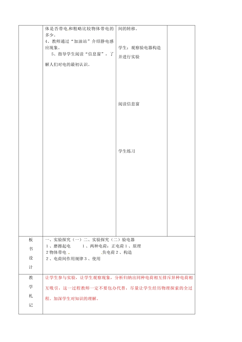 九年级物理全册《14.1 电是什么》教案 （新版）沪科版-（新版）沪科版初中九年级全册物理教案_第3页