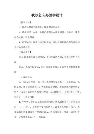 我该怎么办教案