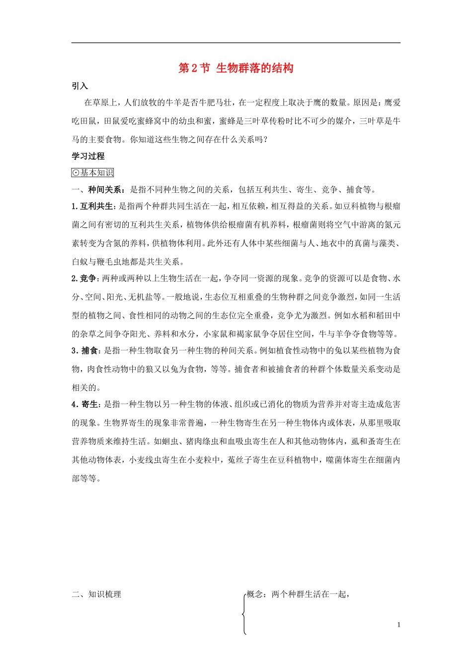 高中生物 3.2《生物群落的构成》学案4 中图版必修1_第1页