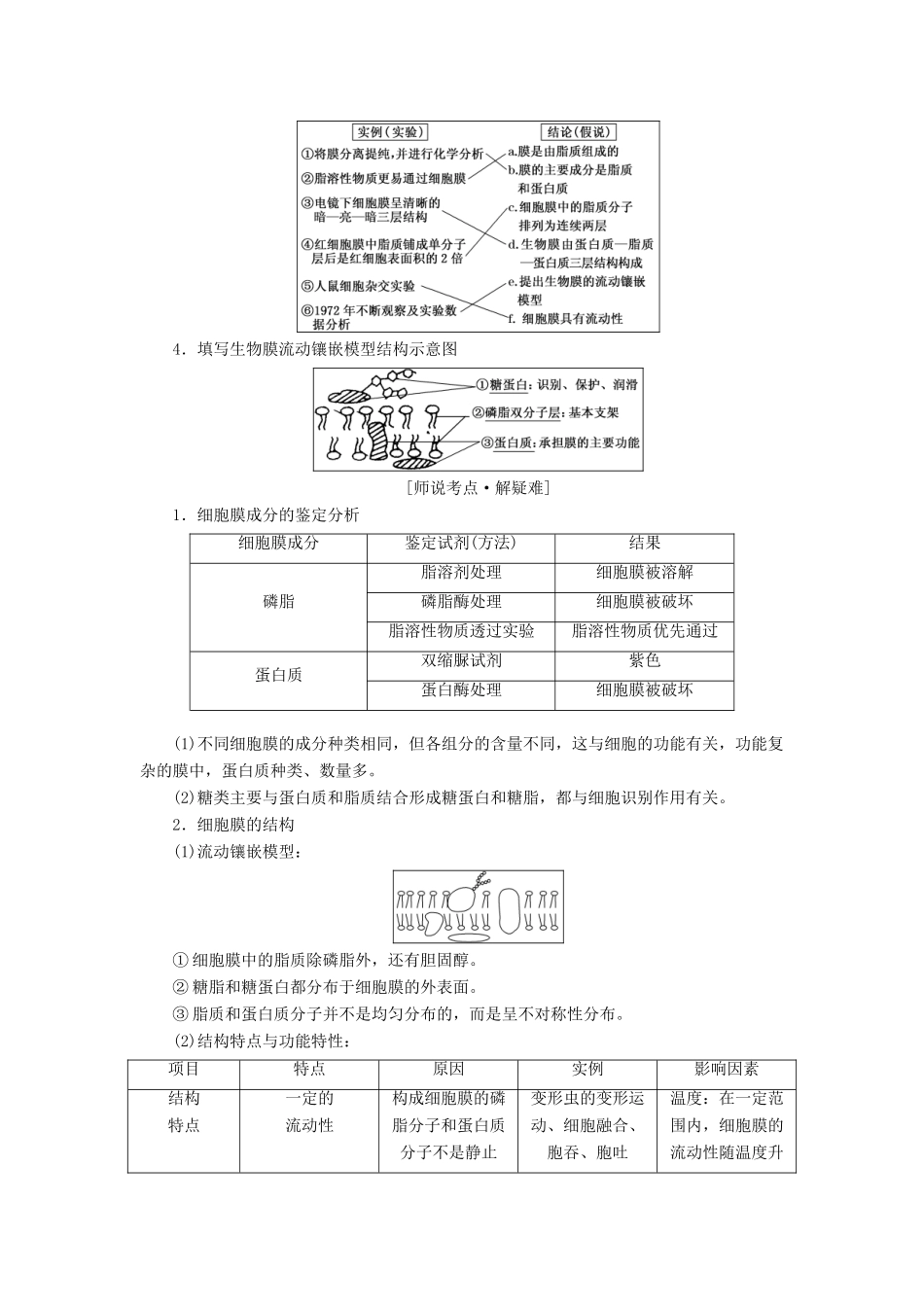 （全国通用版）高考生物一轮复习 第1部分 分子与细胞 第二单元 细胞的结构与物质的输入和输出精准备课学案-人教版高三全册生物学案_第2页