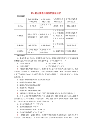 高中生物 第4章 遗传的分子基础 微专题突破 DNA是主要遗传物质的实验比较学案 苏教版必修2-苏教版高一必修2生物学案