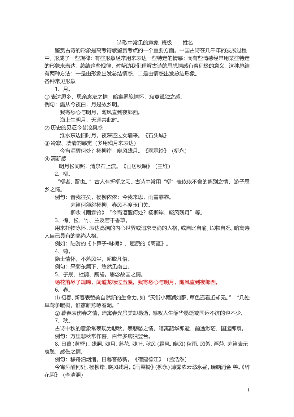 诗歌意象资料_第1页