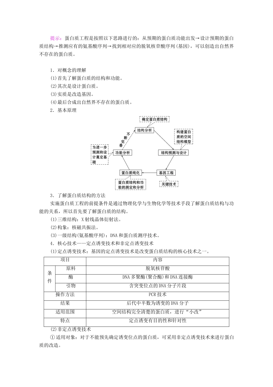 高中生物 第1章 基本工程 第3节 蛋白质工程学案 苏教版选修3-苏教版高中选修3生物学案_第2页