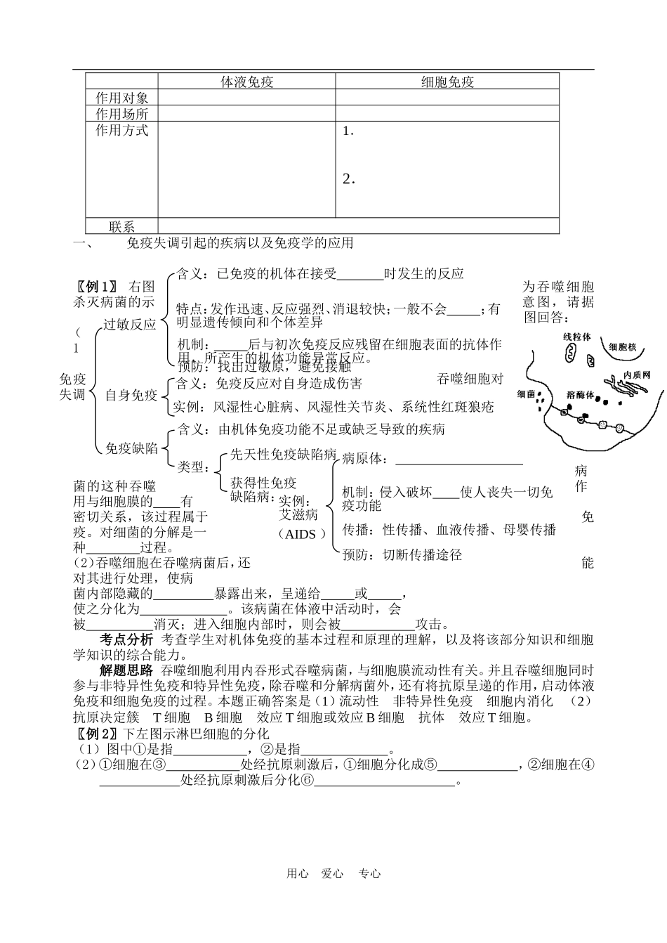 高三生物二轮复习学案生命活动的调节之人体的免疫_第2页