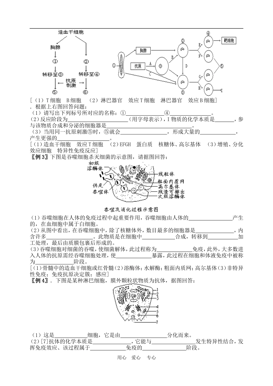 高三生物二轮复习学案生命活动的调节之人体的免疫_第3页