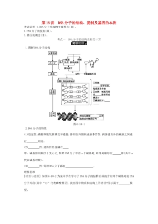 高考生物一轮复习 第6单元 遗传的分子基础 第18讲 DNA分子的结构、复制及基因的本质学案 苏教版-苏教版高三全册生物学案
