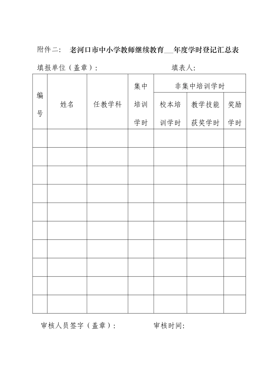 学时登记申请表_第2页