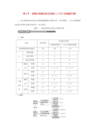 高中生物 第1章 遗传因子的发现 第2节 孟德尔的豌豆杂交实验（二）（Ⅱ）（加强提升课）学案 新人教版必修第二册-新人教版高一第二册生物学案