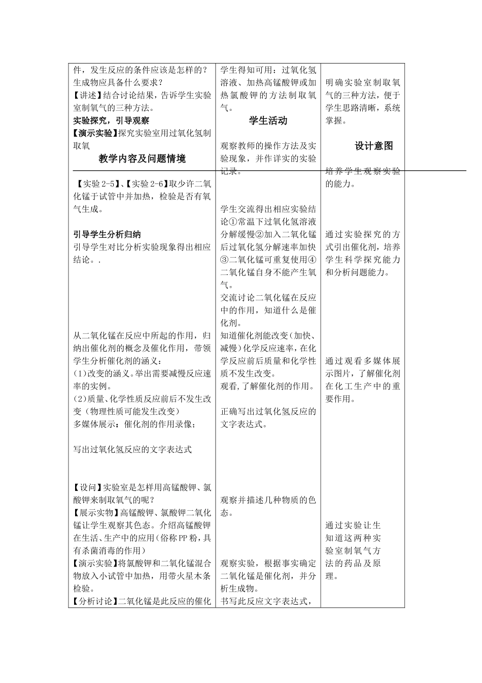 制取氧气教学设计_第2页
